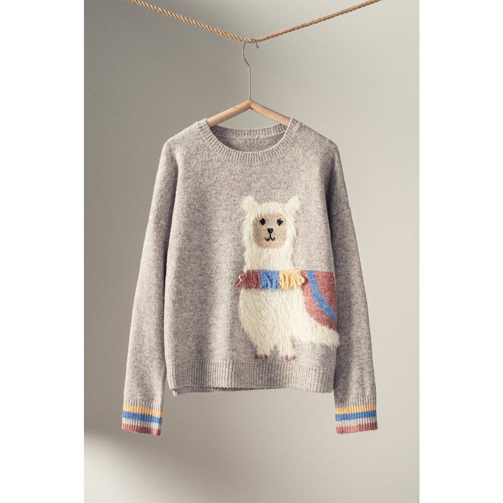 Urban Daizy Whimsical Alpaca Embroidered Knit Sweater